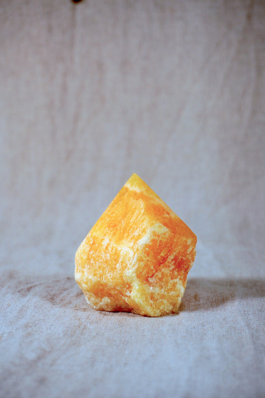 Orange Calcite Crystal Brazilian Unique Special Stone Mineral